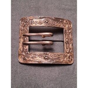 Sterling Buckle Brooch Art Nouveau Sash Pin 39g